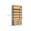 CraftThink Wooden Display Storage with Lighting, Modern Storage Cabinet Storage Rack Organizer Furniture, 4 Shelves with Cabinet for Store Home Office Wood in Natural, 47" L x 12" W x 84.5" H view 3
