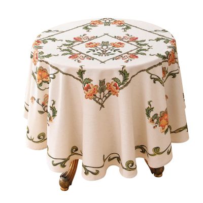 patdrea Designer Vintage French Tablecloth,Round,Diameter 67"