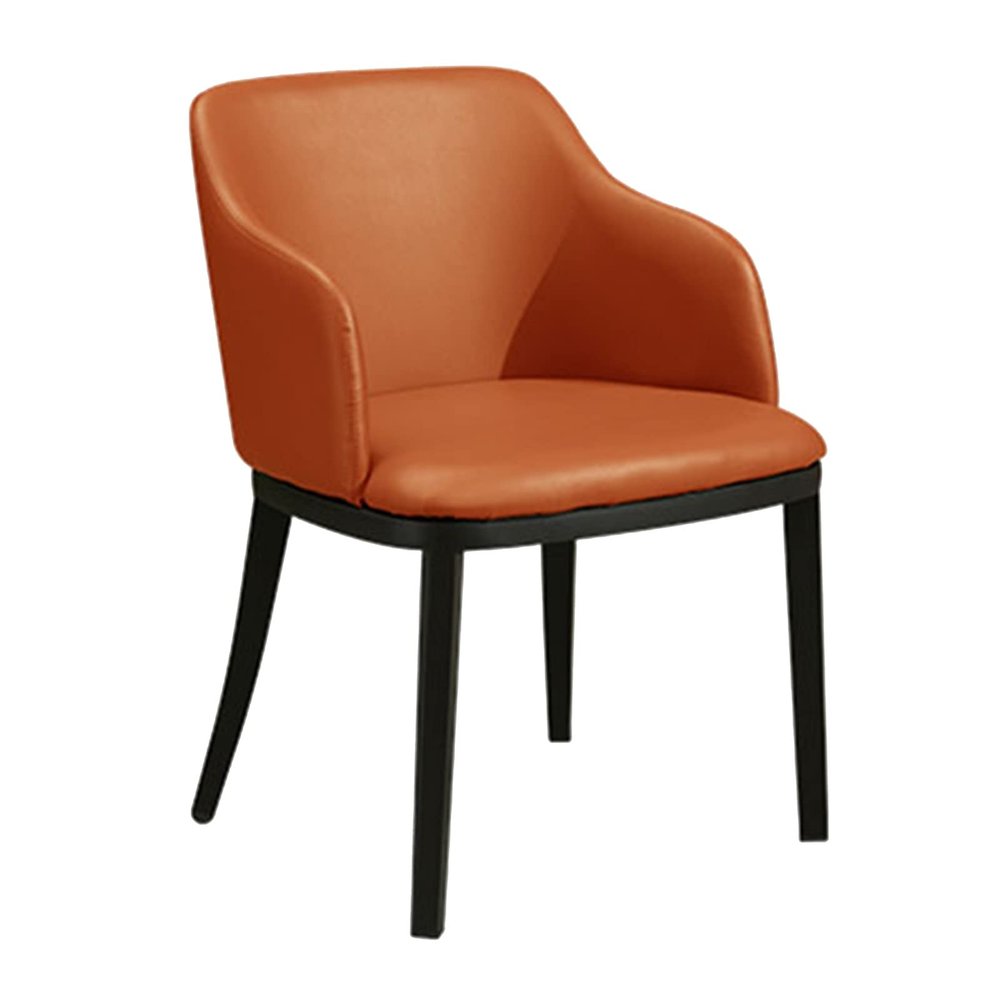 SJIALEN Kitchen Dining Chair, PU Leather Reception Chair Home Desk Milk Tea Shop Makeup Chair Modern Simplicity Computer Chair Kitchen Chair (Color : Orange)