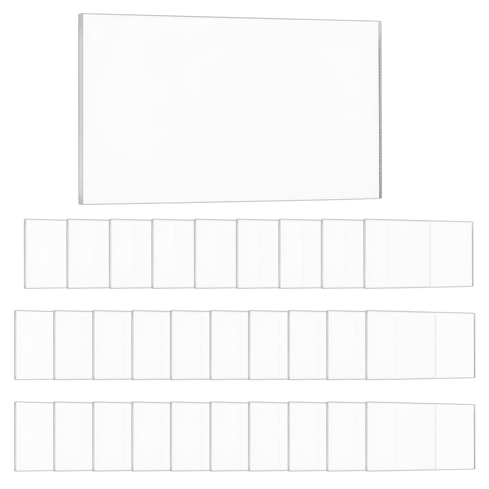 FINGERINSPIRE 30 Pcs Clear Acrylic Place Cards 3.5x2Inch Blank Rectangle Acrylic Name Card Custom Setting DIY Guest Name Signs Decor for Wedding Reception Party Banquet Dinner Birthday