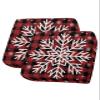 Christmas Snowflake Sofa Couch Cushion Covers Washable, Winter Funny Xmas Red Black Plaid Removable Stretchable Sectional Couch Covers Slipcovers for L & T Shape Sofa Furniture Protector S Size 2 pcs view 1