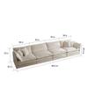 JUSTONE 146.5" Sectional Sofa Couch for Living Room,U-Shaped Sofa 6 Seat Sofa with 2 Ottoman & Toss Pillows for Home,Office (Beige) view 2