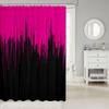 Feelyou Kids Hot Pink Black Shower Curtain 72"x78" Ombre Stripes Bath Curtain Set for Decor Abstract Art Bathroom Shower Curtain Set Modern Design Kids Bathroom Accessories Geometric view 2