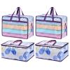 20 Gallon Large Clear Blanket Storage Bags for Bedding with Zipper Handles, 76L Oversized Comforter Storage Bag King Size, Folding Plastic Bedding Storage for Clothes, Bed Sheet, Pillow, Toys, 4Pack view 1