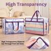 20 Gallon Large Clear Blanket Storage Bags for Bedding with Zipper Handles, 76L Oversized Comforter Storage Bag King Size, Folding Plastic Bedding Storage for Clothes, Bed Sheet, Pillow, Toys, 4Pack view 3