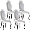 Luxury Dining Room Chairs Set of 4, Faux Leather High Back Dining Chairs with Mirrored Stainless Steel Legs, Kitchen Modern Dining Chairs Heavy Duty Dining Chairs, Silver Upholstered Dining Chairs view 1