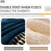Luxurious Lamb Wool Quilt,Breathable Warm Bed Comforter, Hibiscus Double Fabric Fluffy Plush Double Sided Velvet Blanket Quilt for Cold Weather 79x90in 4kg view 2