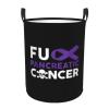Fuck Pancreatic Cancer Laundry Basket Round Portable Storage Box Organizer Laundry Basket Portable Laundry Organizer view 1