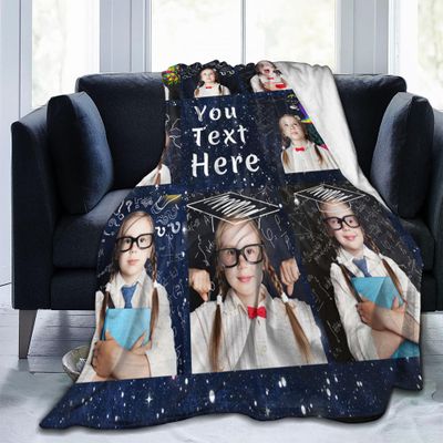 VYXARNA Custom Couple Blanket Gifts for Girlfriend, I Love You Gift Personalized Picture Blankets for Christmas Valentines Memorial, Photos & Text,8 Photos, W50 xL70