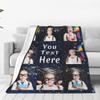 VYXARNA Custom Couple Blanket Gifts for Girlfriend, I Love You Gift Personalized Picture Blankets for Christmas Valentines Memorial, Photos & Text,8 Photos, W50 xL70 view 3