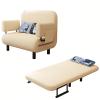 ESRADA Retractable Sofa Bed Chair with Pillow & Storage Bags,Convertible Chair Bed Futon Sofa Bed with Adjustable Backrest,Leisure Chaise Lounge Couch khaki-127cm/50inch view 1