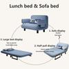 ESRADA Retractable Sofa Bed Chair with Pillow & Storage Bags,Convertible Chair Bed Futon Sofa Bed with Adjustable Backrest,Leisure Chaise Lounge Couch khaki-127cm/50inch view 2