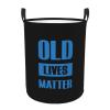 Old Lives Matter Laundry Basket Round Portable Storage Box Organizer Laundry Basket Portable Laundry Organizer view 1