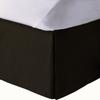 AKBLinenBedding - 3 Sided Tailored Pleated Split Corner Bed Skirt, Solid 650 TC Egyptian Cotton, Drop - 13 inch (Black, California King - 72" W x 84" L) view 1