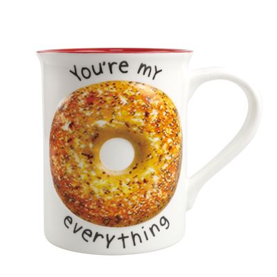 Enesco Our Name is Mud You're My Everything Bagel Coffee Mug, 16 Ounce, Multicolor