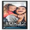 Poster Palooza 10x32 Frame Black Solid Wood Picture Frame | 0.75 Inch Moulding Width | Includes UV Acrylic Plexiglass, Foam Board Backing & Hanging Hardware view 1