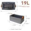 SNWDN 4 Pack Closet Cloth Storage Bins for Shelves,Medium Storage Baskets for Shelves, Fabric Bins for Closet organization with Handles Gray 15''L x 10''W x 8''H view 2