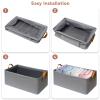 SNWDN 4 Pack Closet Cloth Storage Bins for Shelves,Medium Storage Baskets for Shelves, Fabric Bins for Closet organization with Handles Gray 15''L x 10''W x 8''H view 3