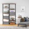 SNWDN 4 Pack Closet Cloth Storage Bins for Shelves,Medium Storage Baskets for Shelves, Fabric Bins for Closet organization with Handles Gray 15''L x 10''W x 8''H view 4
