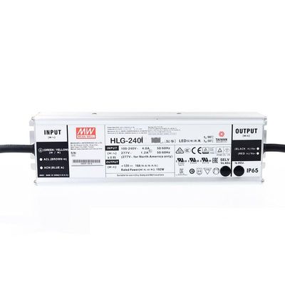 Mean Well HLG 240W 24V 10A LED Driver HLG-240H-24A Switching Power Supply Converter Transformer with IP65, PFC Function, Metal Case, Constant Voltage/Current