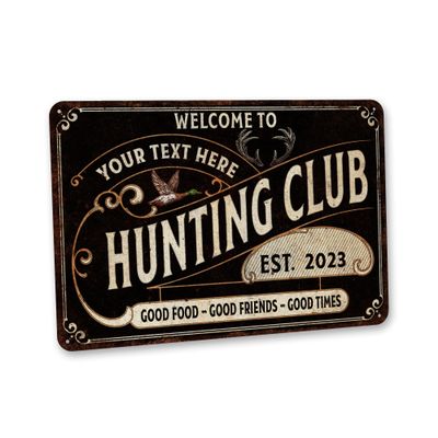 Personalized Hunting Club Sign Cabin Dcor - Made In USA - Cabin Dcor Hunting Dcor Lodge Decorations Gifts For Hunters 108122002212