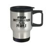 African Butterfly Fish Over People Travel Mug Gift Idea For Animal Lover Mom Dad Rights Activist Coffee Tea Car Commuter Insulated Lid 14 Oz view 2