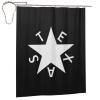 IAKUE Texas De Zavala Flag Bathroom Fabric Shower Curtain with 12 Buckles and Hooks, 60x72 Inches Black, Iron view 1