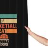 Eat Sleep Basketball Bathroom Fabric Shower Curtain with 12 Buckles and Hooks, 60x72 Inches Black view 2