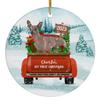Winter Welcome Fawn Xoloitzcuintli Mexican Hairless Dog My First Christmas Ornaments 2025 Personalized Name Circle White Ceramic Puppy Owner Gifts view 1