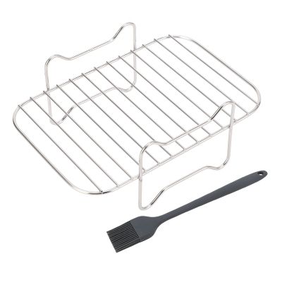 Air Fryer Basket for Oven, Stainless Steel Oven Air Fryer Pan Rack with Oil Brush Dualzone Air Fry & Dehydrate Mesh Baskets for Dz401 Dz201, Microwave Ovenro