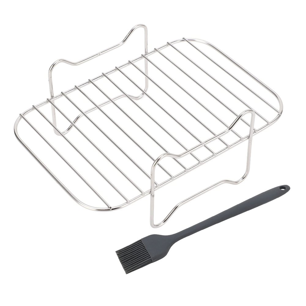 Air Fryer Basket for Oven, Stainless Steel Oven Air Fryer Pan Rack with Oil Brush Dualzone Air Fry & Dehydrate Mesh Baskets for Dz401 Dz201, Microwave Ovenro