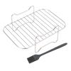 Air Fryer Basket for Oven, Stainless Steel Oven Air Fryer Pan Rack with Oil Brush Dualzone Air Fry & Dehydrate Mesh Baskets for Dz401 Dz201, Microwave Ovenro view 1