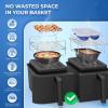 Air Fryer Basket for Oven, Stainless Steel Oven Air Fryer Pan Rack with Oil Brush Dualzone Air Fry & Dehydrate Mesh Baskets for Dz401 Dz201, Microwave Ovenro view 2