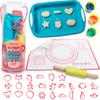 Baketivity Cookie Cutter Set for Kids, 24 Assorted Cookie Cutters of Basic Shapes, Seasonal, and Holiday Themes - with Rolling Pin, Silicone Baking Pan, and Non-Stick Baking Mat - BPA-Free - Ages 4+ view 1