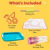Baketivity Cookie Cutter Set for Kids, 24 Assorted Cookie Cutters of Basic Shapes, Seasonal, and Holiday Themes - with Rolling Pin, Silicone Baking Pan, and Non-Stick Baking Mat - BPA-Free - Ages 4+ view 3