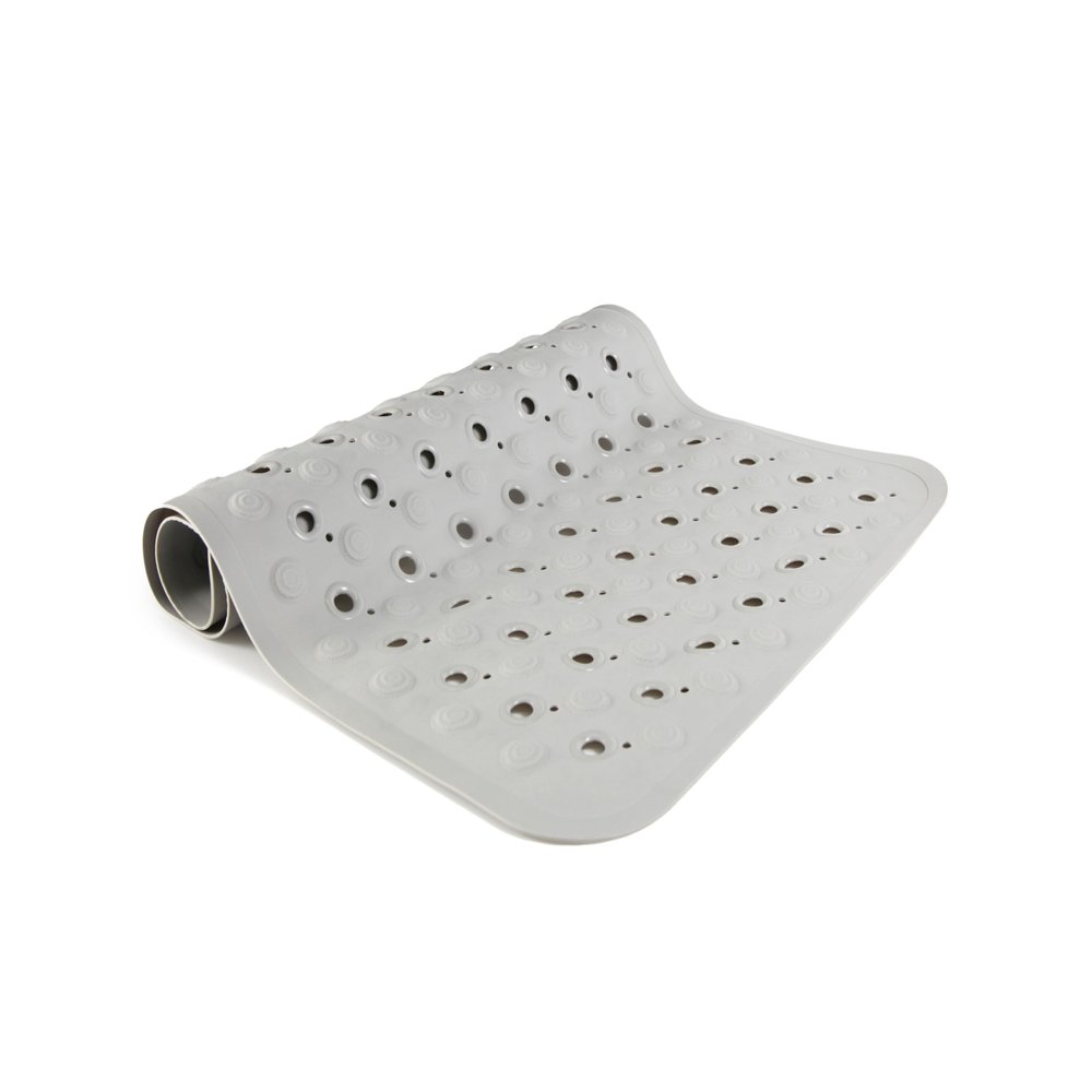 Kenney KN67262 TPE Bubble Bath Mat, Shower Mat, Tub Mat with Suction Cups and Large Drain Holes for Use Inside the Bathroom Shower, 27.75" L x 15.5" W, Gray
