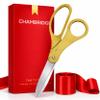 Grand Opening Ceremony Kit 20 Inch Giant Scissors Gold with Red Ribbon for Inaugurations and Ceremonies Large Ceremonial Scissors for Ribbon Cutting Grand Opening Ribbon and Scissor for Special Event view 1