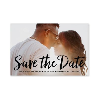 WEDDINGSTAR Custom Printed Photo Wedding Save the Date Cards - Handwritten Elegance - Horizontal (Pack of 250)
