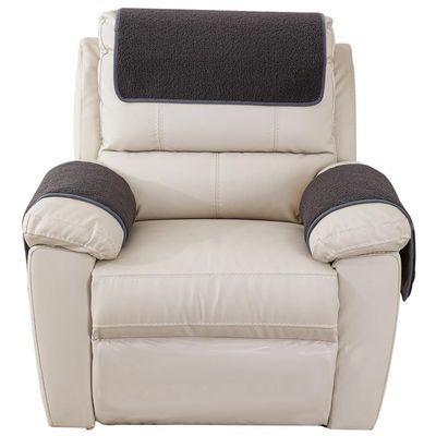 Garayma 3 Pcs Recliner Covers Armrest Covers for Recliner Chair with Storage Pockets Headrest Cover for Recliner Chair Armchair Slipcovers for Sofa Recliner Protector (Dark Grey)