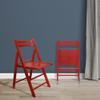 Casual Home Wooden Folding Chairs 2-Pcs Set - Red view 1