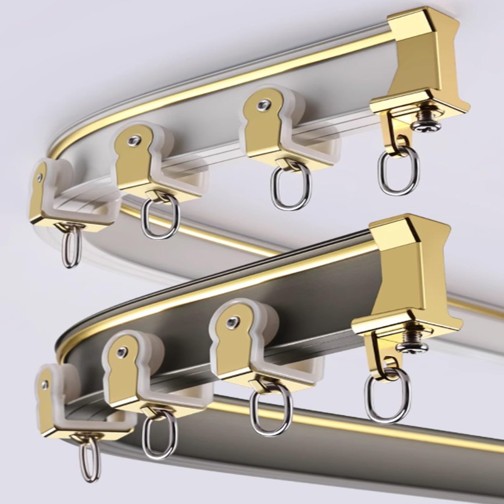 JEDAL Aluminium Ceiling Track Set Curved Curtain Tracks 1m~6m Extra Thick Curtain Rail Divider Partition Curtain Rails Ceiling or Wall Mounting (Color : White, Size : 12.1ft)