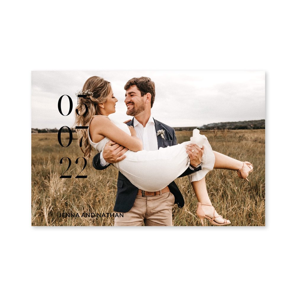 WEDDINGSTAR Custom Printed Photo Wedding Save the Date Cards - Modern Love - Horizontal (Pack of 250)