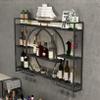 FUYAO Wine Rack Wall Mounted, Wine Glass Rack, Metal Hanging Wine Glass Holder, Wine Display Storage Rack, Modern Bar Shelves for Liquor Bottles with Glass Holder view 3