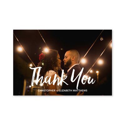 WEDDINGSTAR Custom Printed Photo Thank You Cards - Handwritten Elegance - Horizontal (Pack of 50)