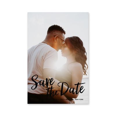 WEDDINGSTAR Custom Printed Photo Wedding Save the Date Cards - Handwritten Elegance - Vertical (Pack of 50)