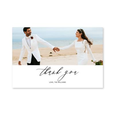WEDDINGSTAR Custom Printed Photo Thank You Cards - Scripted Beginnings - Horizontal (Pack of 60)