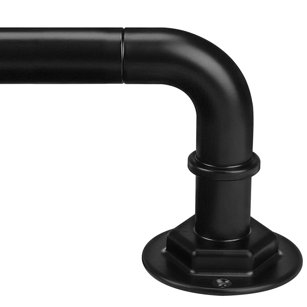Byondeth Curtain Rods for Windows 16 to 144 Inches Adjustable Blackout Wrap Around 1 Inch Diameter Curtain Rod, Black