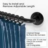 Byondeth Curtain Rods for Windows 16 to 144 Inches Adjustable Blackout Wrap Around 1 Inch Diameter Curtain Rod, Black view 2