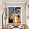 Brebasf Ocean Surfing Theme Privacy Blackout Window Film Summer Tropical Beach Palm Trees Sunset Waves Reusable Self Adhesive Insulated Window Stickers-35.4W x78.7L in x2Pcs view 2