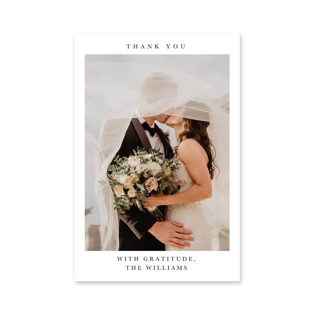 WEDDINGSTAR Custom Printed Photo Thank You Cards - Timeless Snapshot - Vertical (Pack of 130)